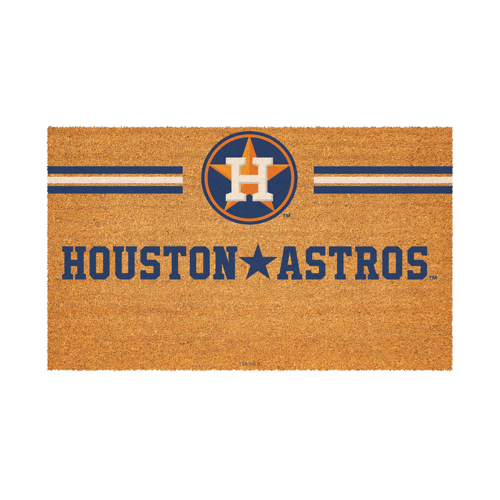 Houston Astros Personalized Mat, Natural Coir with Color Logo, 30" x 18"