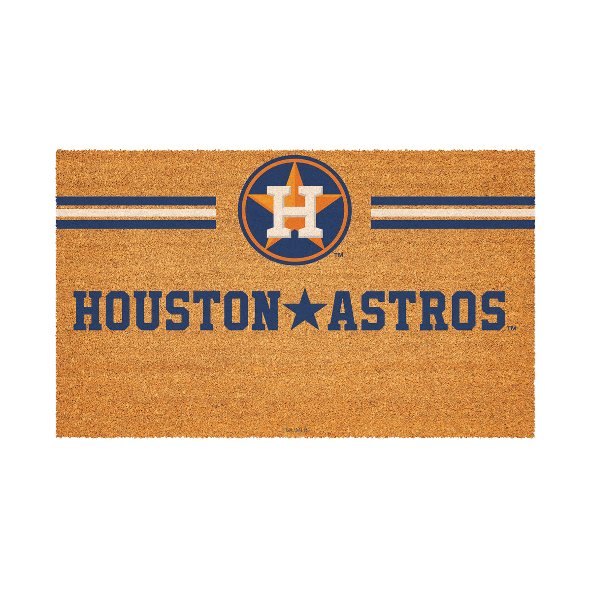 Houston Astros Personalized Mat, Natural Coir with Color Logo, 30" x 18"