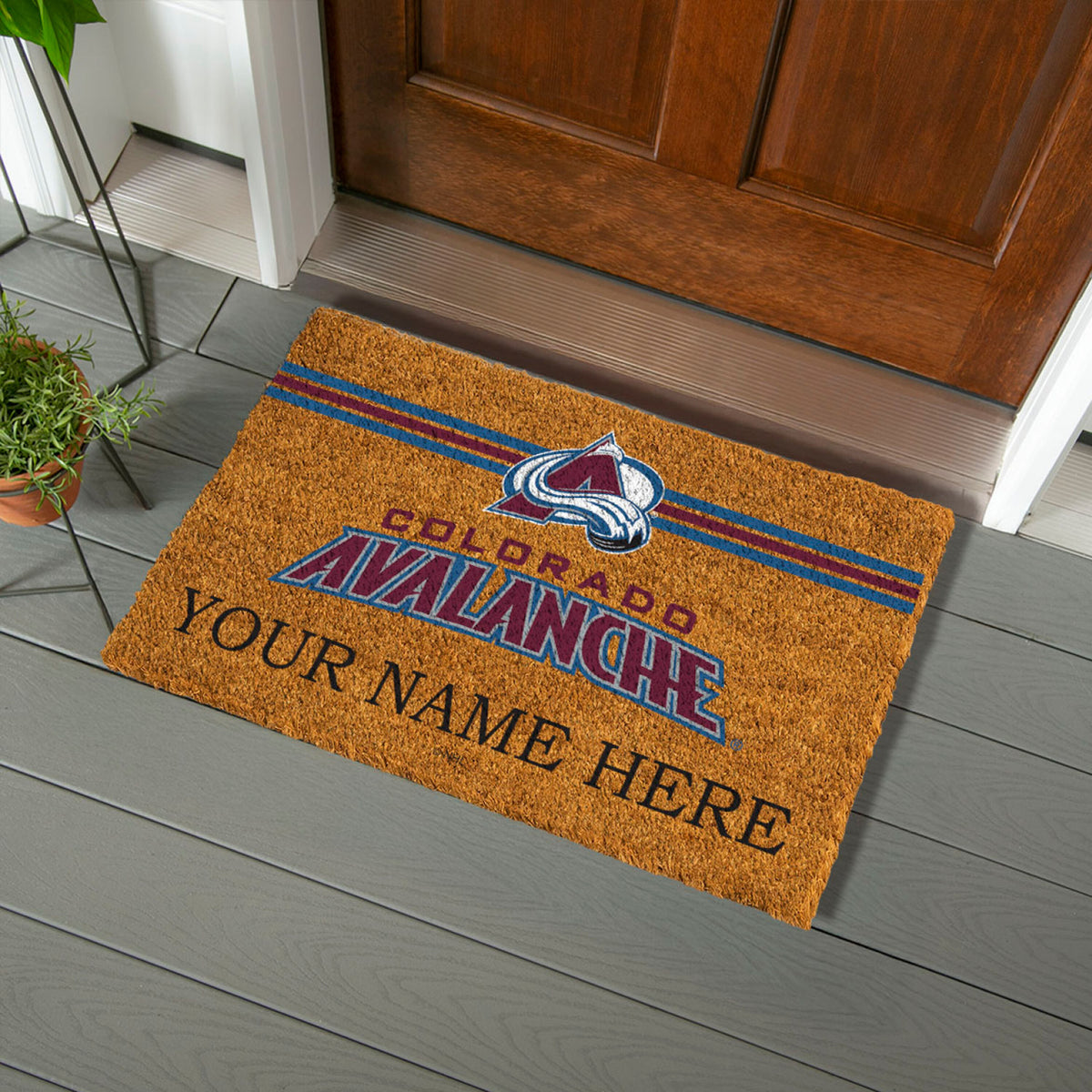 Colorado Avalanche Personalized Mat, Natural Coir with Color Logo, 30" x 18", Slide 4 of 15