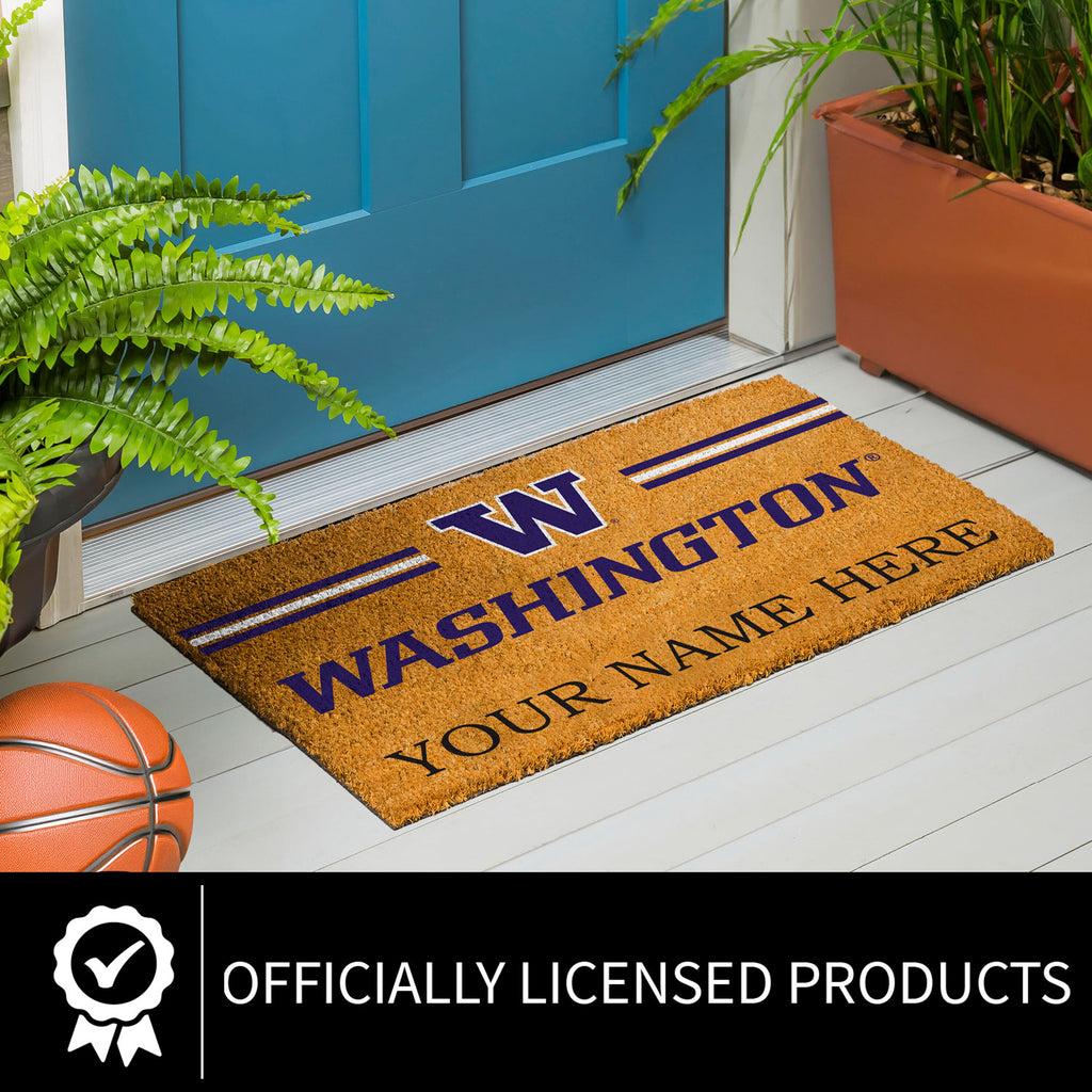 University of Washington Personalized Mat, Natural Coir with Color Logo, 30" x 18", Slide 8 of 15