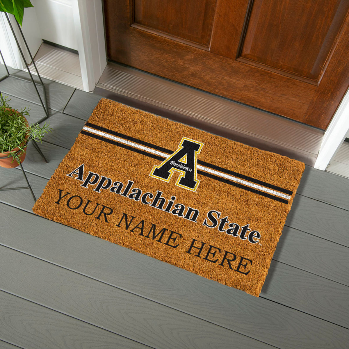 Appalachian State University Personalized Mat, Natural Coir with Color Logo, 30" x 18", Slide 8 of 15