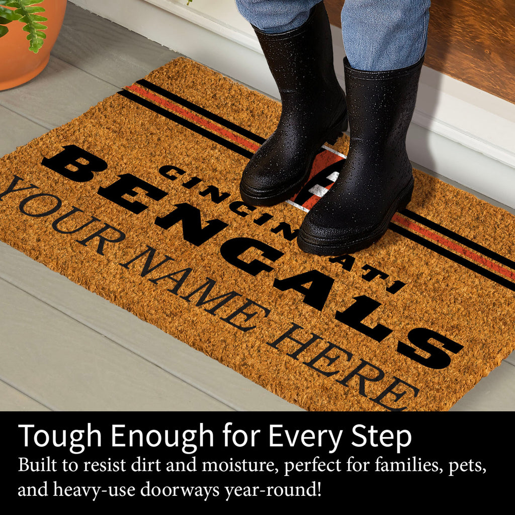 Cincinnati Bengals Personalized Mat, Natural Coir with Color Logo, 30" x 18", Slide 7 of 15