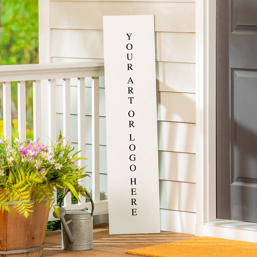 Upload Your Own Art, 10.75"x46"x.5" MDF Leaner, White Finish, No Bars On Back, Slide 2 of 2