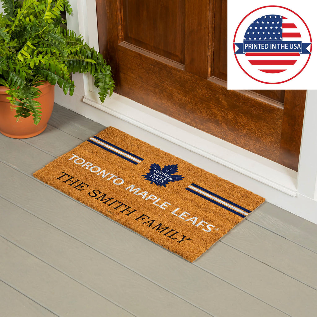 Toronto Maple Leafs Personalized Mat, Natural Coir with Color Logo, 30" x 18", Slide 14 of 15