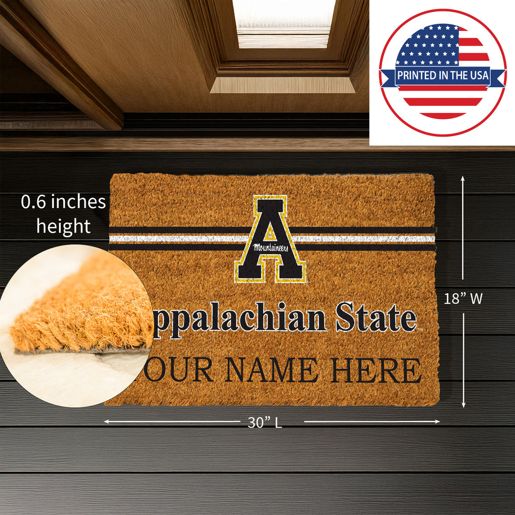 Appalachian State University Personalized Mat, Natural Coir with Color Logo, 30" x 18", Slide 6 of 15