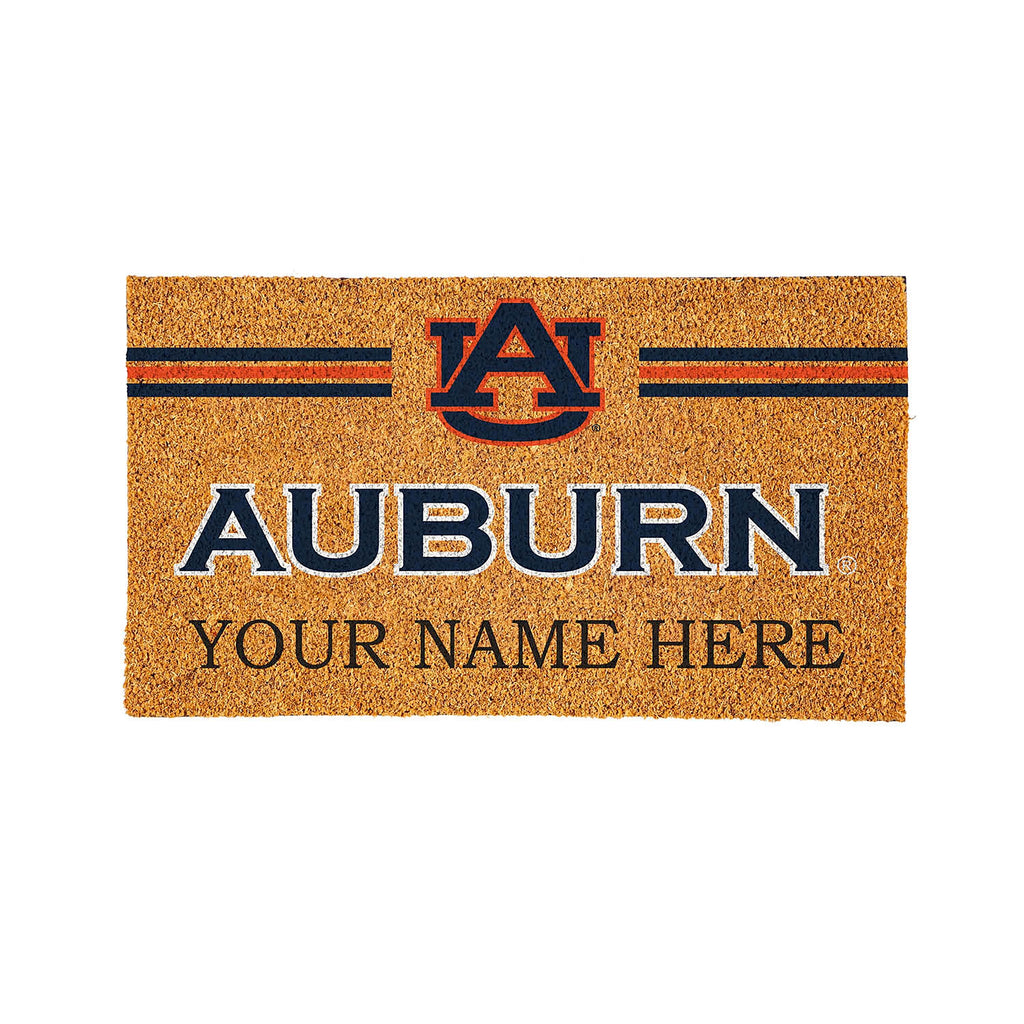 Auburn University Personalized Mat, Natural Coir with Color Logo, 30" x 18"