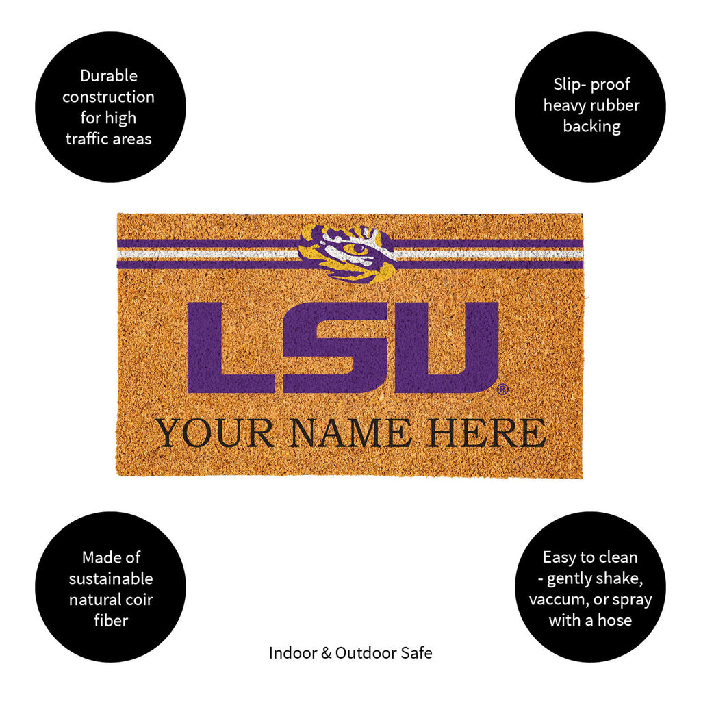 Louisiana State University Personalized Mat, Natural Coir with Color Logo, 30" x 18", Slide 12 of 15