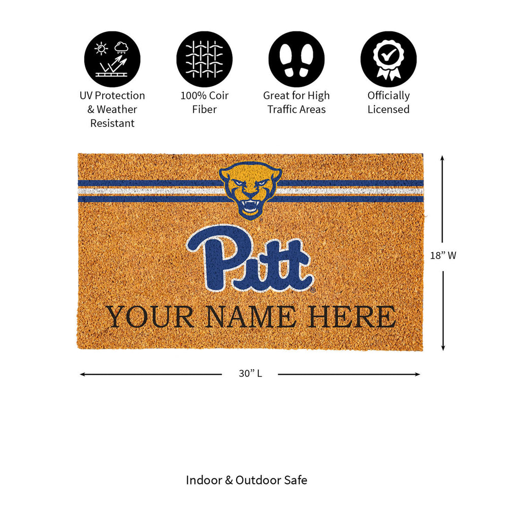 University of Pittsburgh Personalized Mat, Natural Coir with Color Logo, 30" x 18", Slide 11 of 15