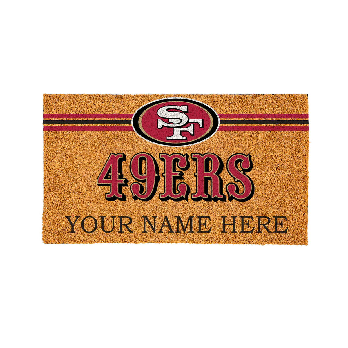 San Francisco 49ers Personalized Mat, Natural Coir with Color Logo, 30" x 18", Slide 10 of 15