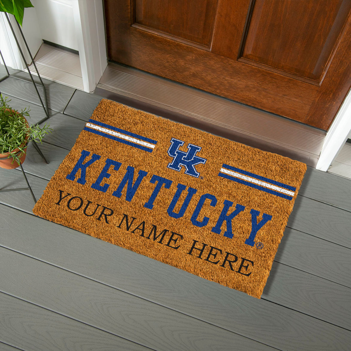 University of Kentucky Personalized Mat, Natural Coir with Color Logo, 30" x 18", Slide 6 of 15