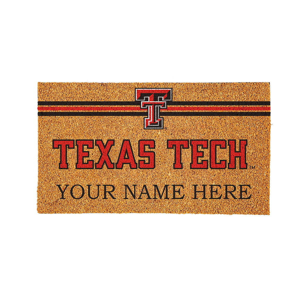 Texas Tech University Personalized Mat, Natural Coir with Color Logo, 30" x 18"