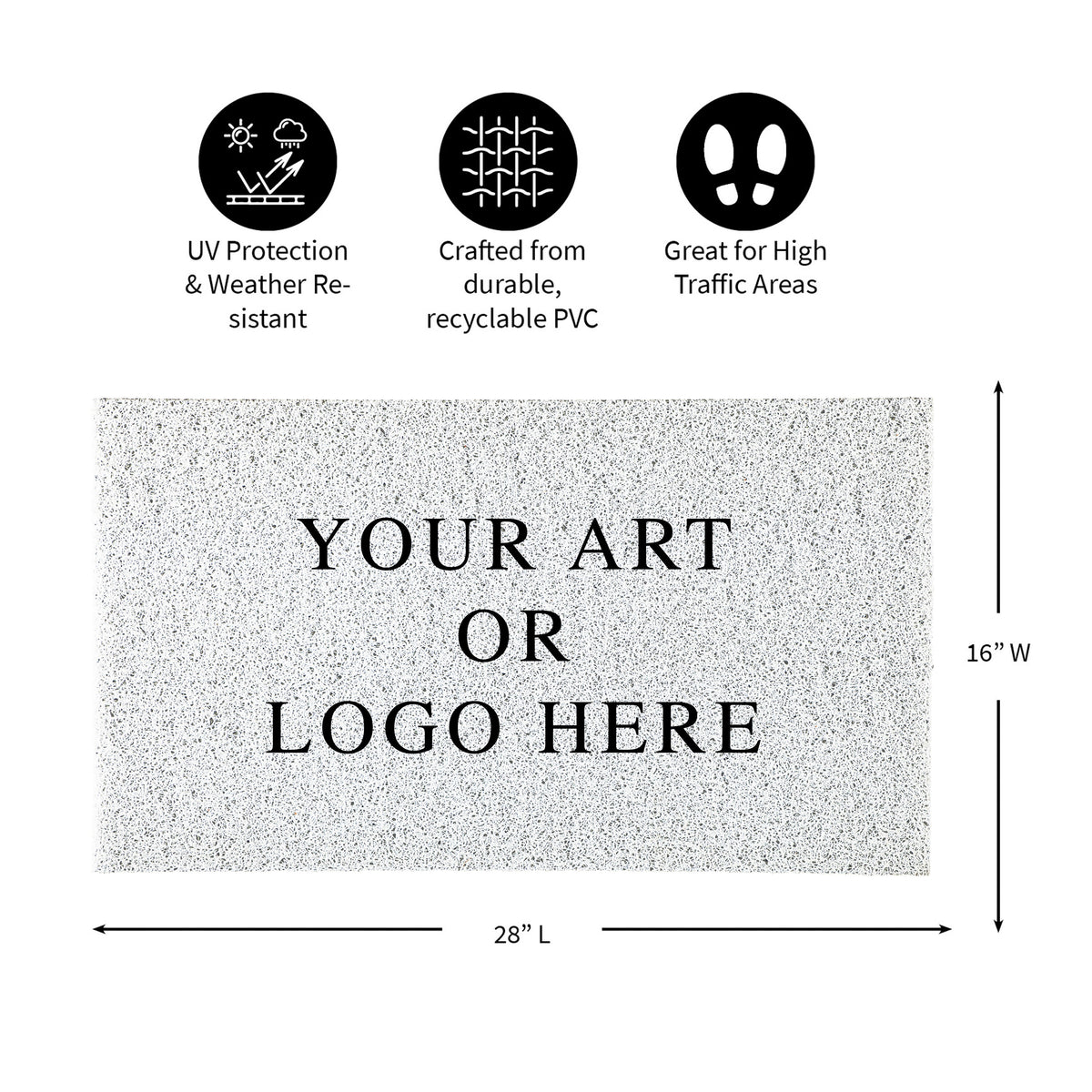 Upload Your Own Art, 16"x28" White Trapper Mat, Slide 5 of 5