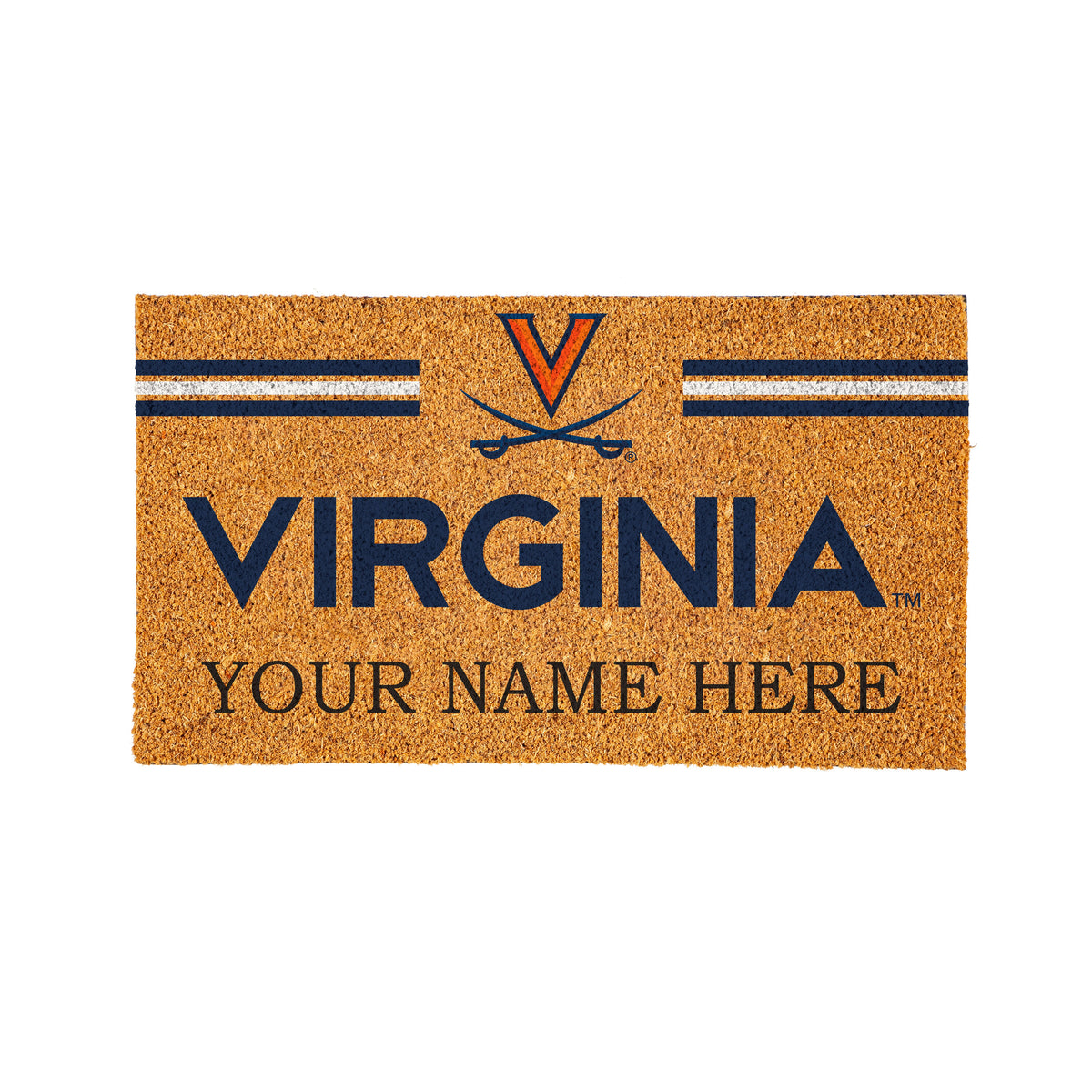 University of Virginia Personalized Mat, Natural Coir with Color Logo, 30" x 18", Slide 15 of 15