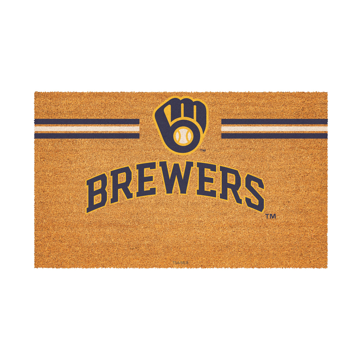 Milwaukee Brewers Personalized Mat, Natural Coir with Color Logo, 30" x 18", Slide 2 of 4