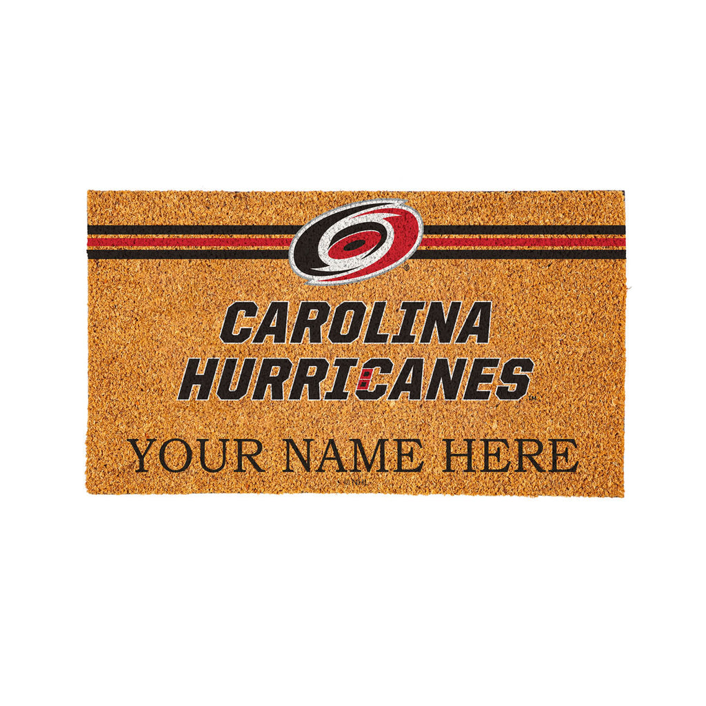 Carolina Hurricanes Personalized Mat, Natural Coir with Color Logo, 30" x 18", Slide 12 of 15