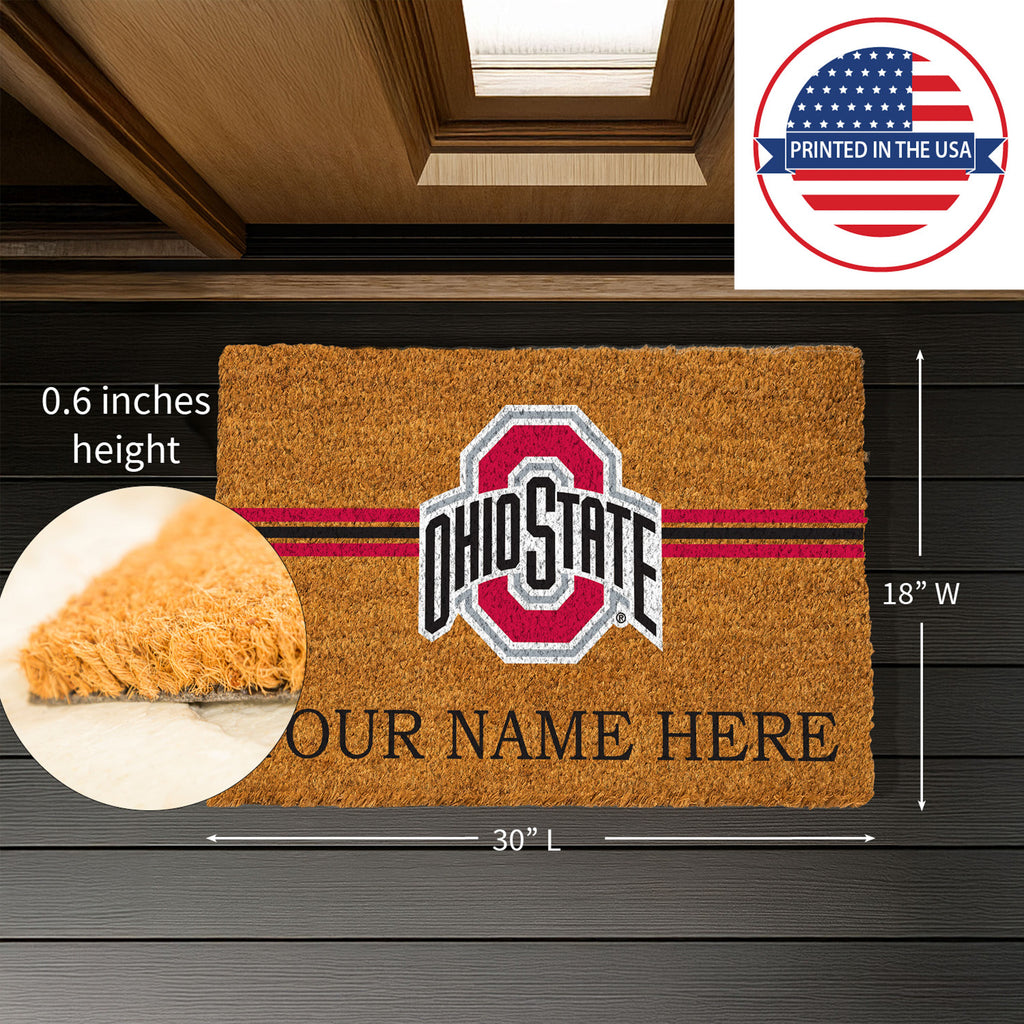 Ohio State University Personalized Mat, Natural Coir with Color Logo, 30" x 18", Slide 8 of 15