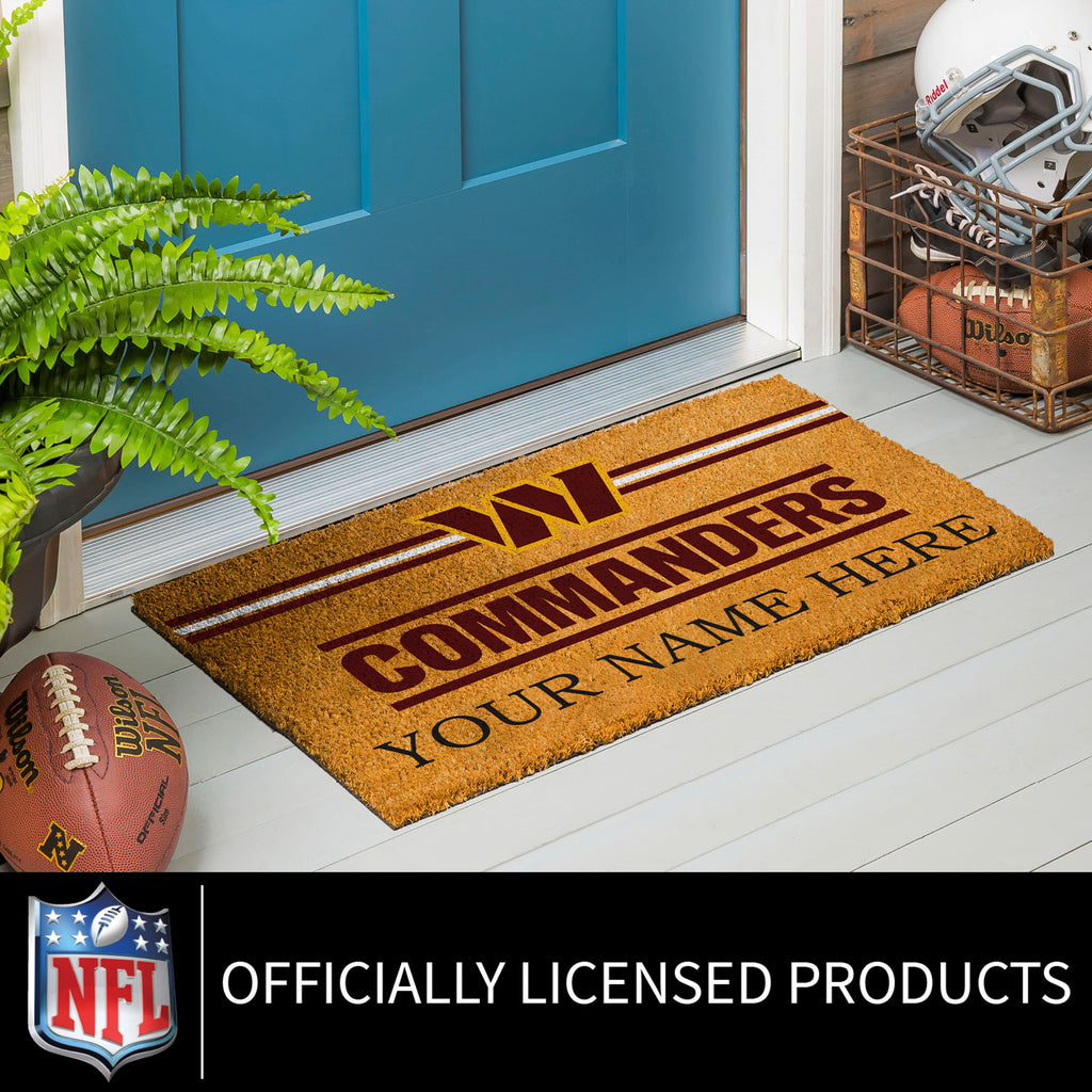 Washington Commanders Personalized Mat, Natural Coir with Color Logo, 30" x 18", Slide 6 of 7