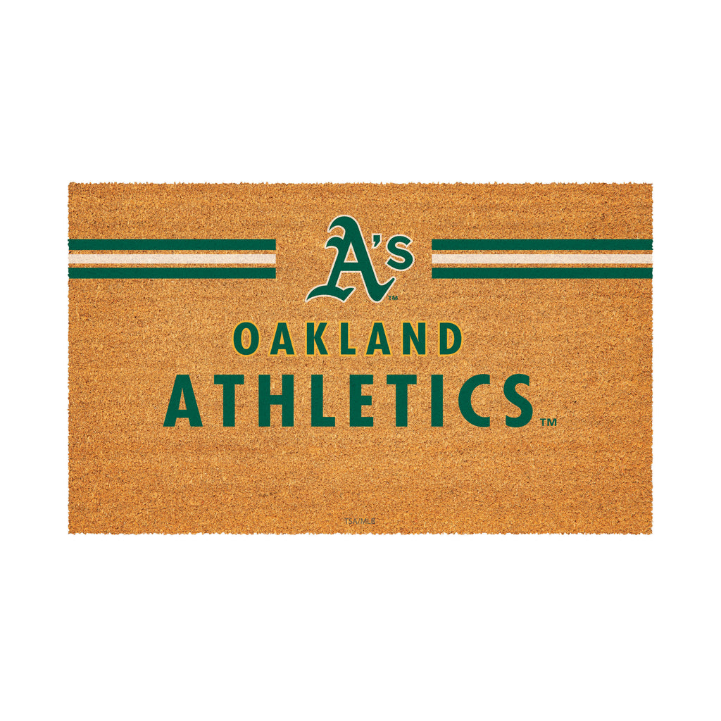Oakland A's Personalized Mat, Natural Coir with Color Logo, 30" x 18", Slide 2 of 4