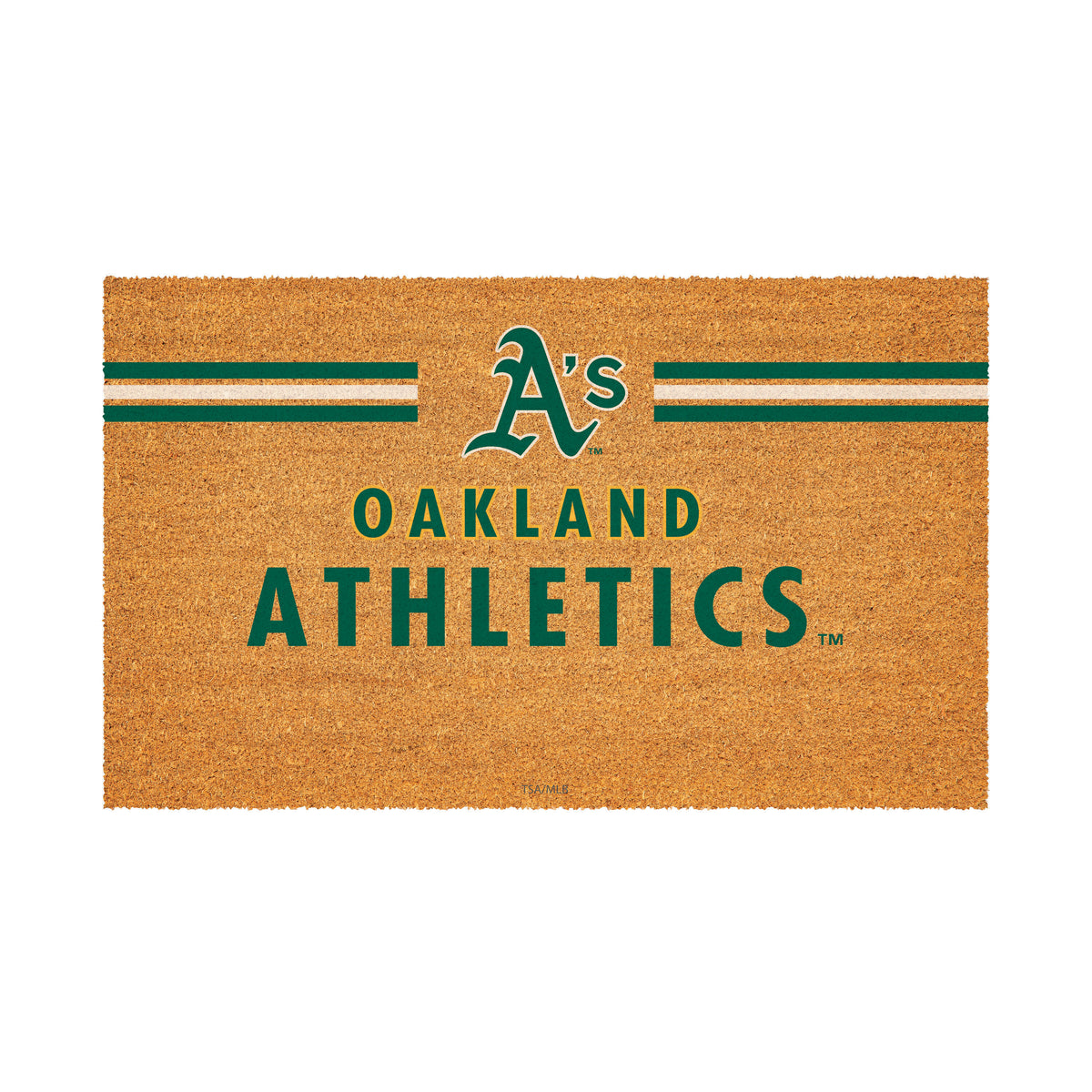 Oakland A's Personalized Mat, Natural Coir with Color Logo, 30" x 18", Slide 2 of 4