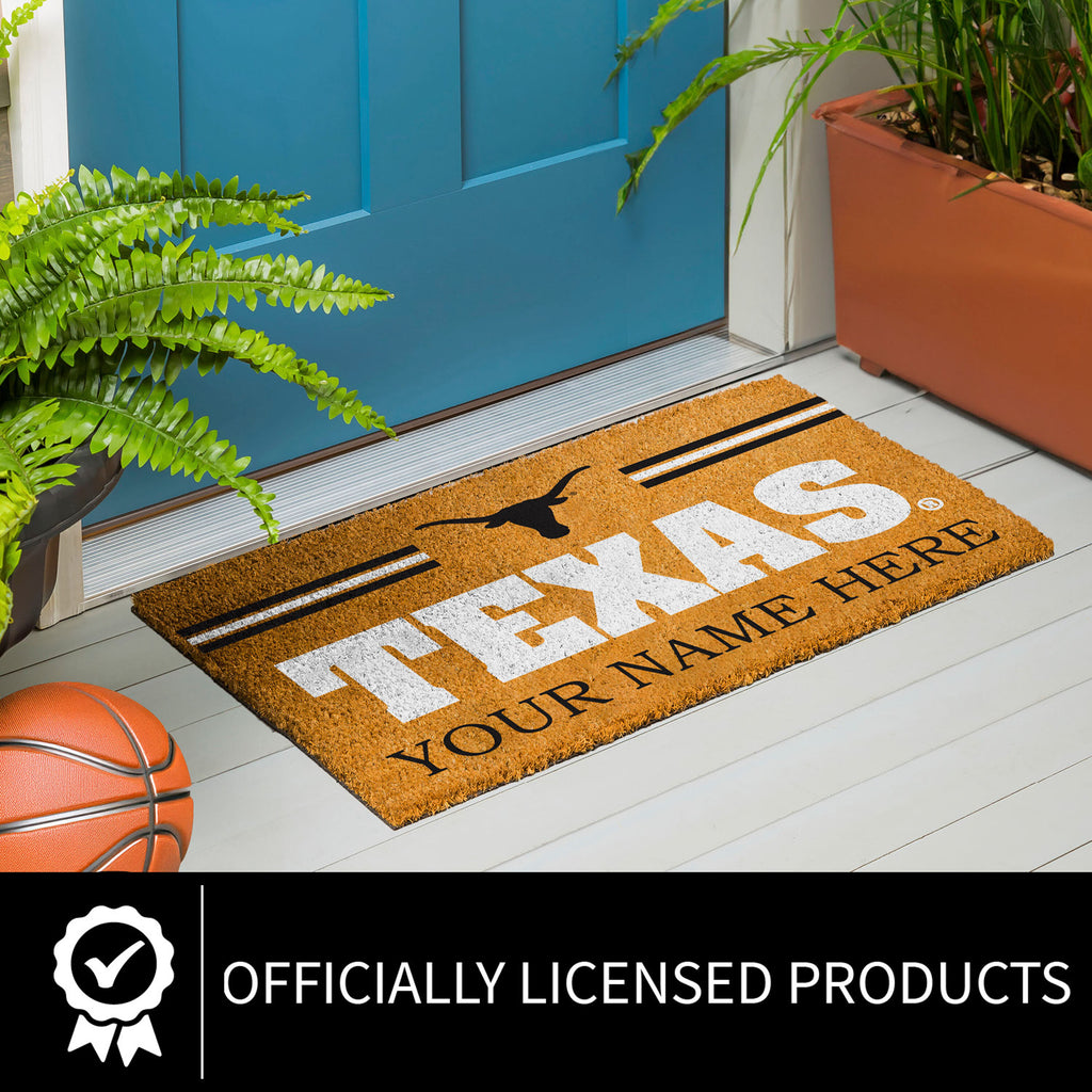 University of Texas Personalized Mat, Natural Coir with Color Logo, 30" x 18", Slide 7 of 15