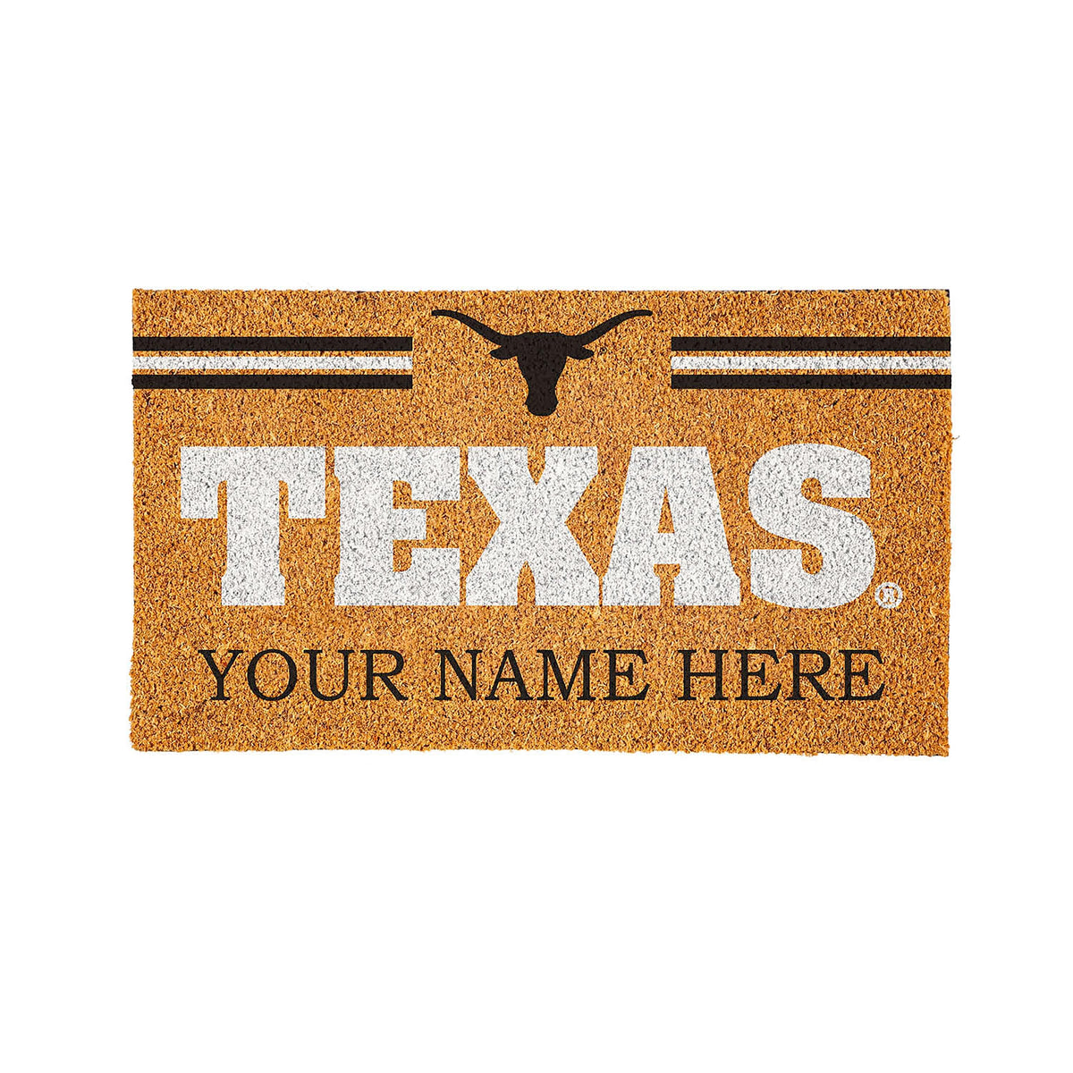 University of Texas Personalized Mat, Natural Coir with Color Logo, 30" x 18"
