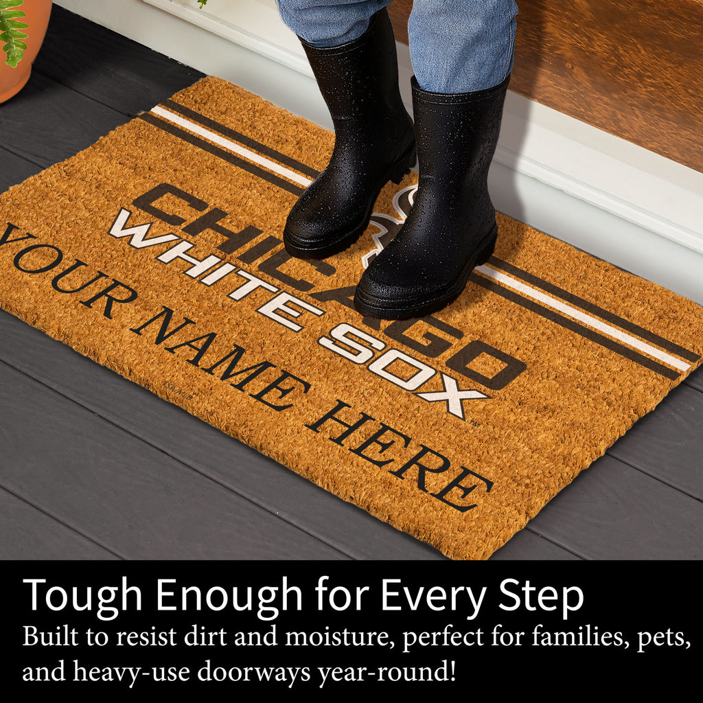 Chicago White Sox Personalized Mat, Natural Coir with Color Logo, 30" x 18", Slide 4 of 4