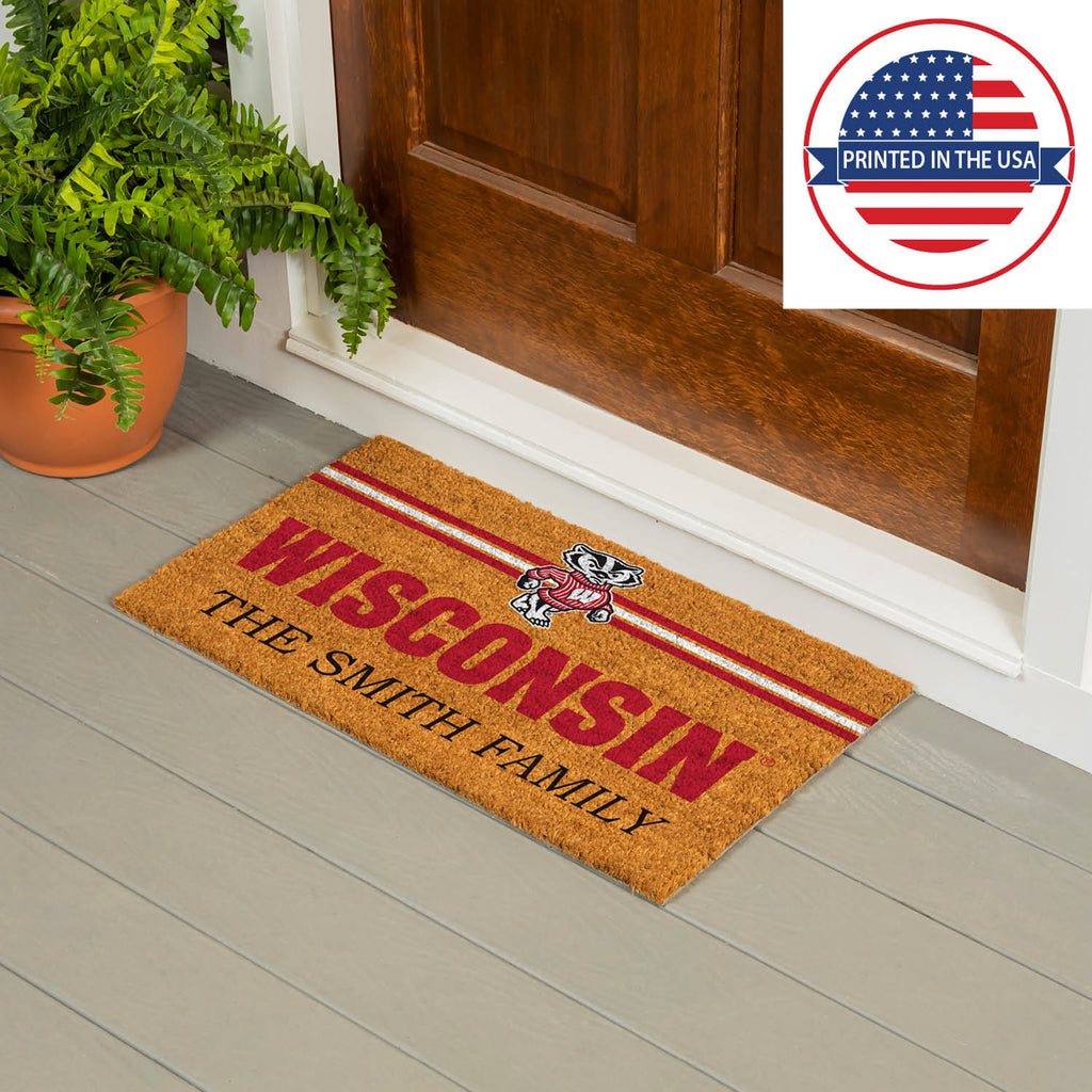 University of Wisconsin-Madison Personalized Mat, Natural Coir with Color Logo, 30" x 18", Slide 14 of 15
