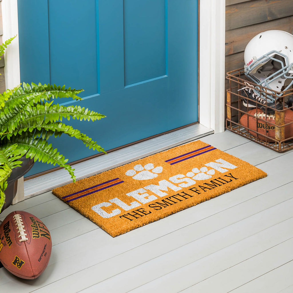 Clemson University Personalized Mat, Natural Coir with Color Logo, 30" x 18", Slide 15 of 15