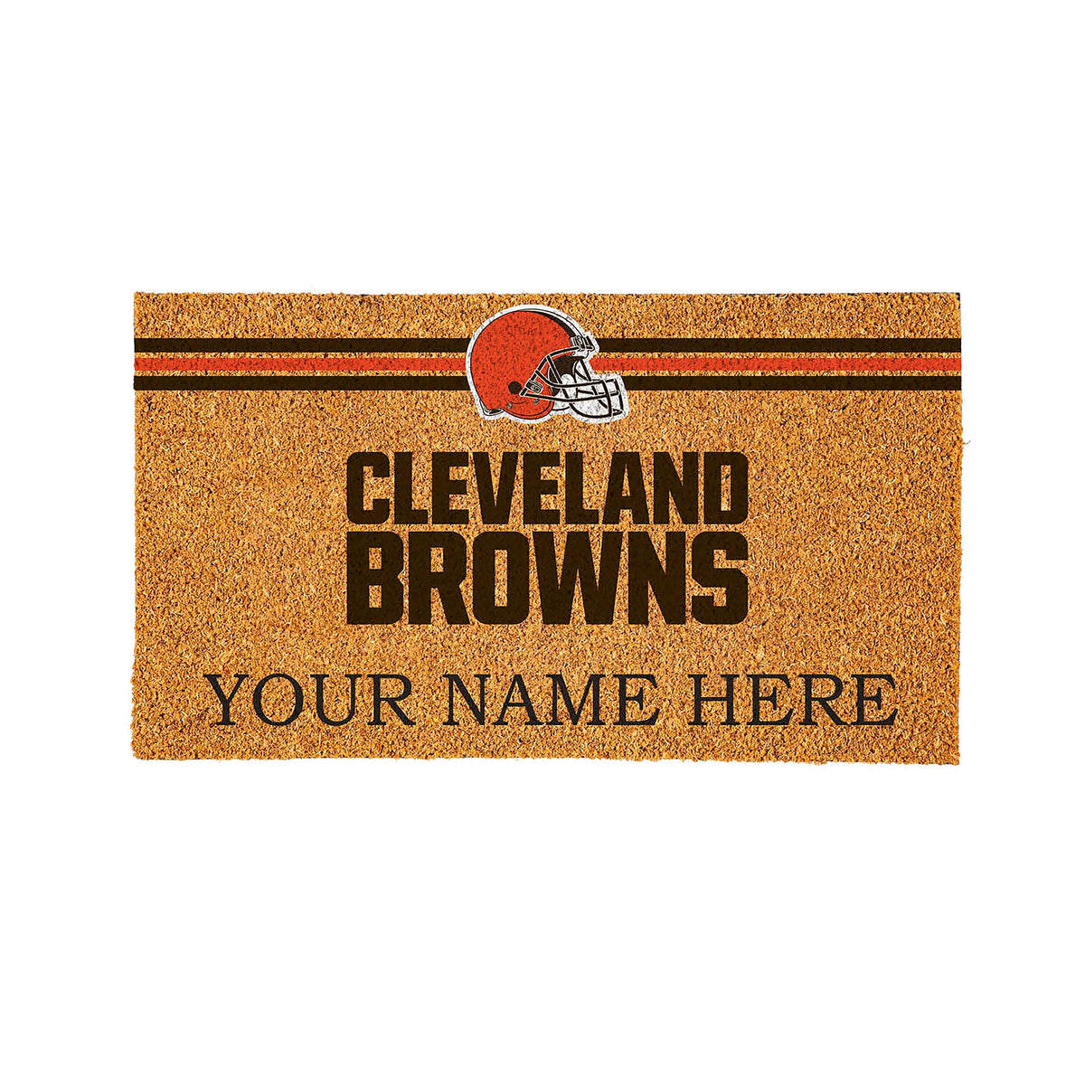 Cleveland Browns Personalized Mat, Natural Coir with Color Logo, 30" x 18", Slide 2 of 6