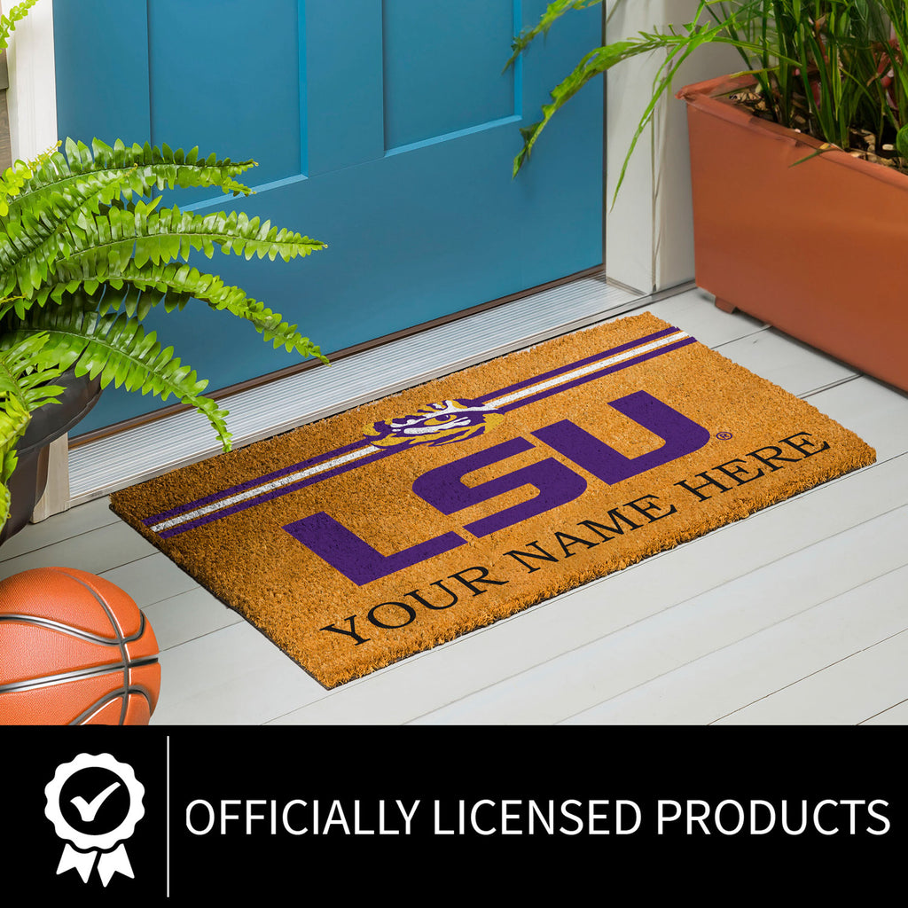 Louisiana State University Personalized Mat, Natural Coir with Color Logo, 30" x 18", Slide 6 of 15