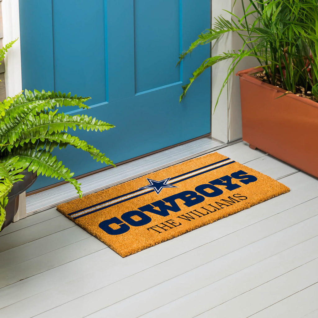 Dallas Cowboys Personalized Mat, Natural Coir with Color Logo, 30" x 18", Slide 14 of 15