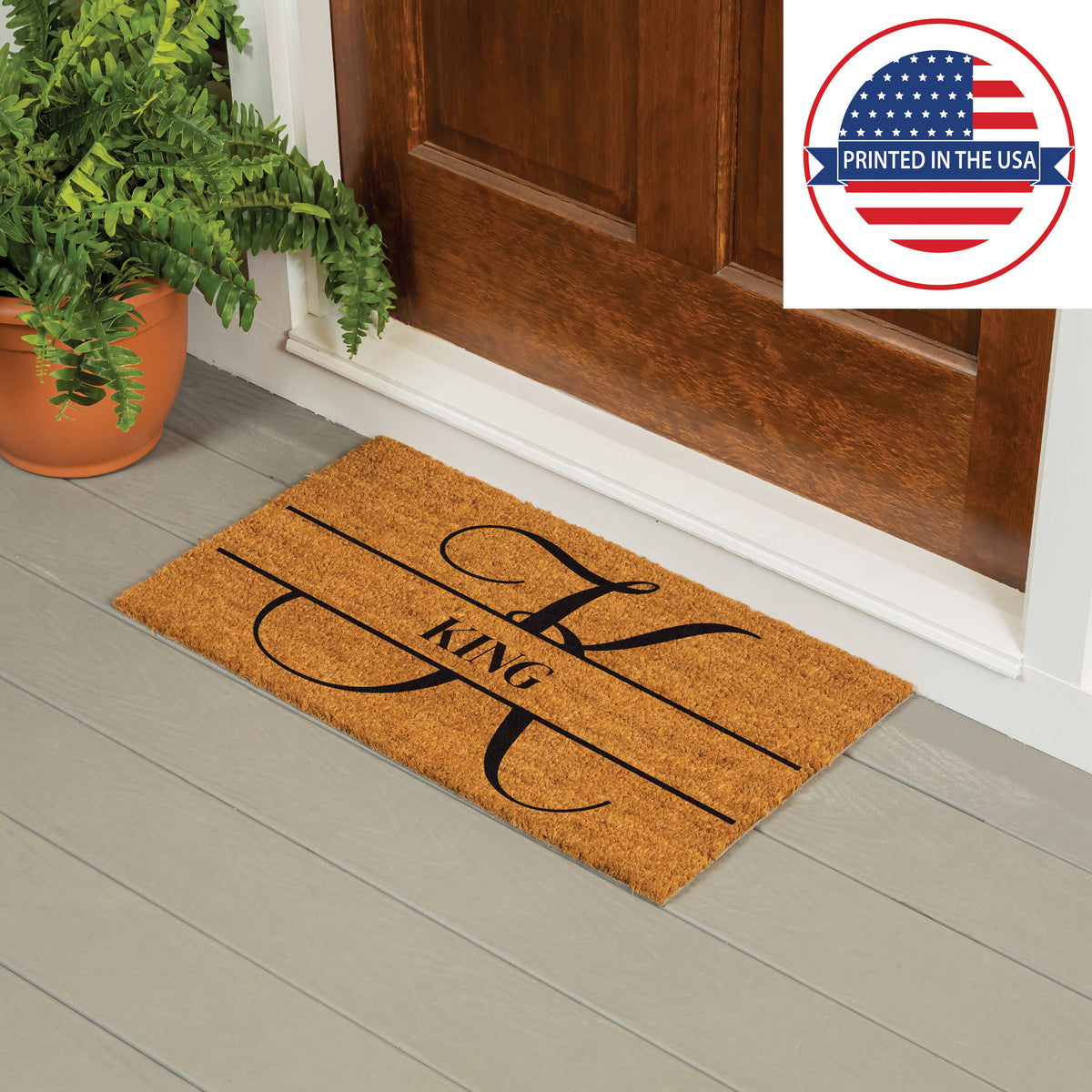 Modern Personalized Monogram Coir Mat 18"x30", Slide 38 of 40
