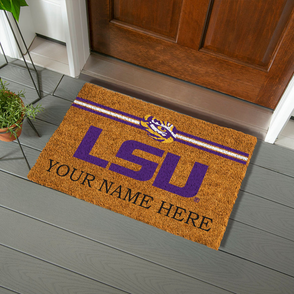 Louisiana State University Personalized Mat, Natural Coir with Color Logo, 30" x 18", Slide 3 of 15