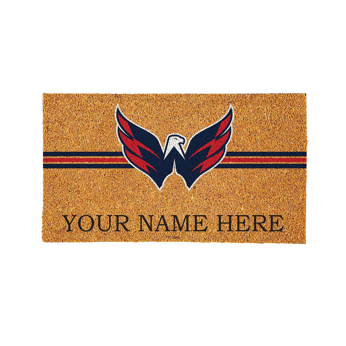 Washington Capitals Personalized Mat, Natural Coir with Color Logo, 30" x 18"