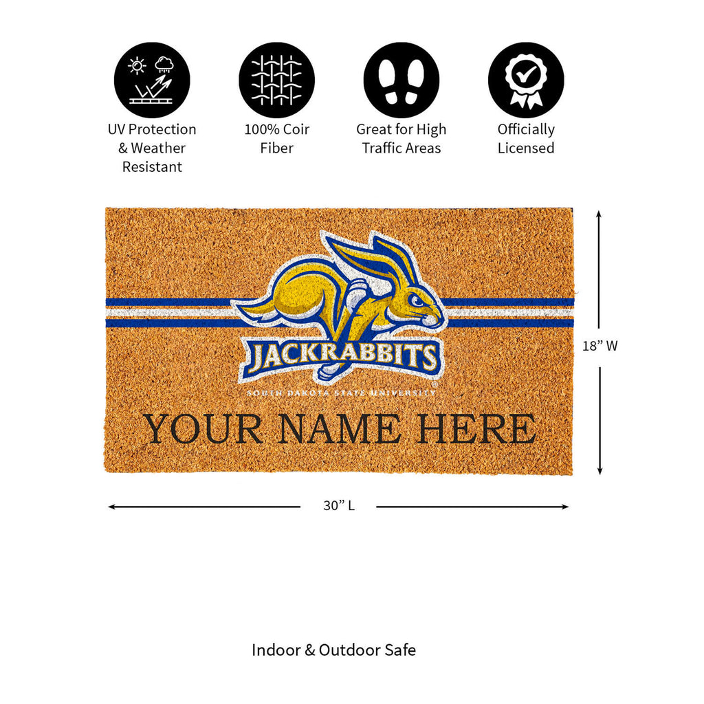 South Dakota State University Personalized Mat, Natural Coir with Color Logo, 30" x 18", Slide 10 of 15