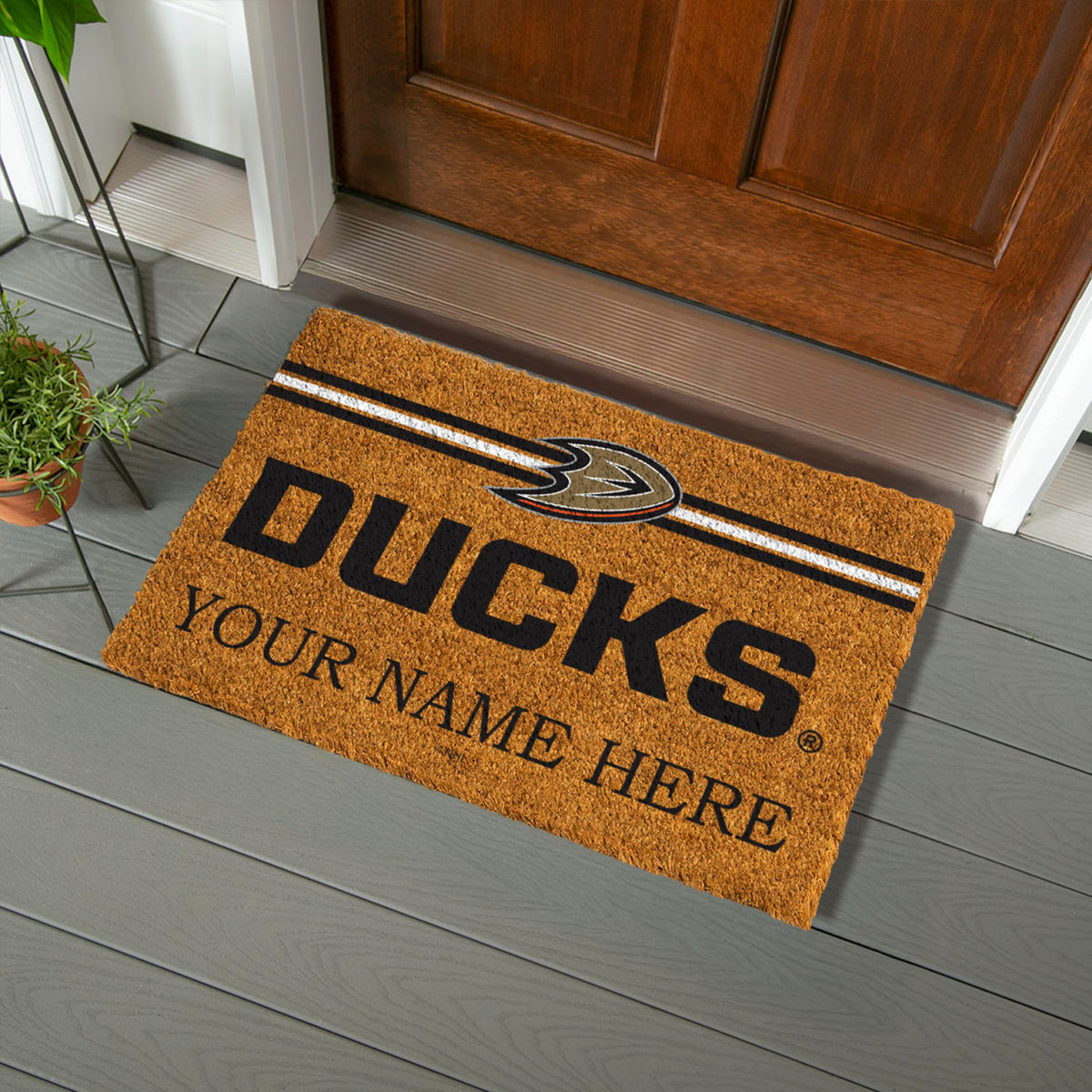 Anaheim Ducks Personalized Mat, Natural Coir with Color Logo, Slide 4 of 15