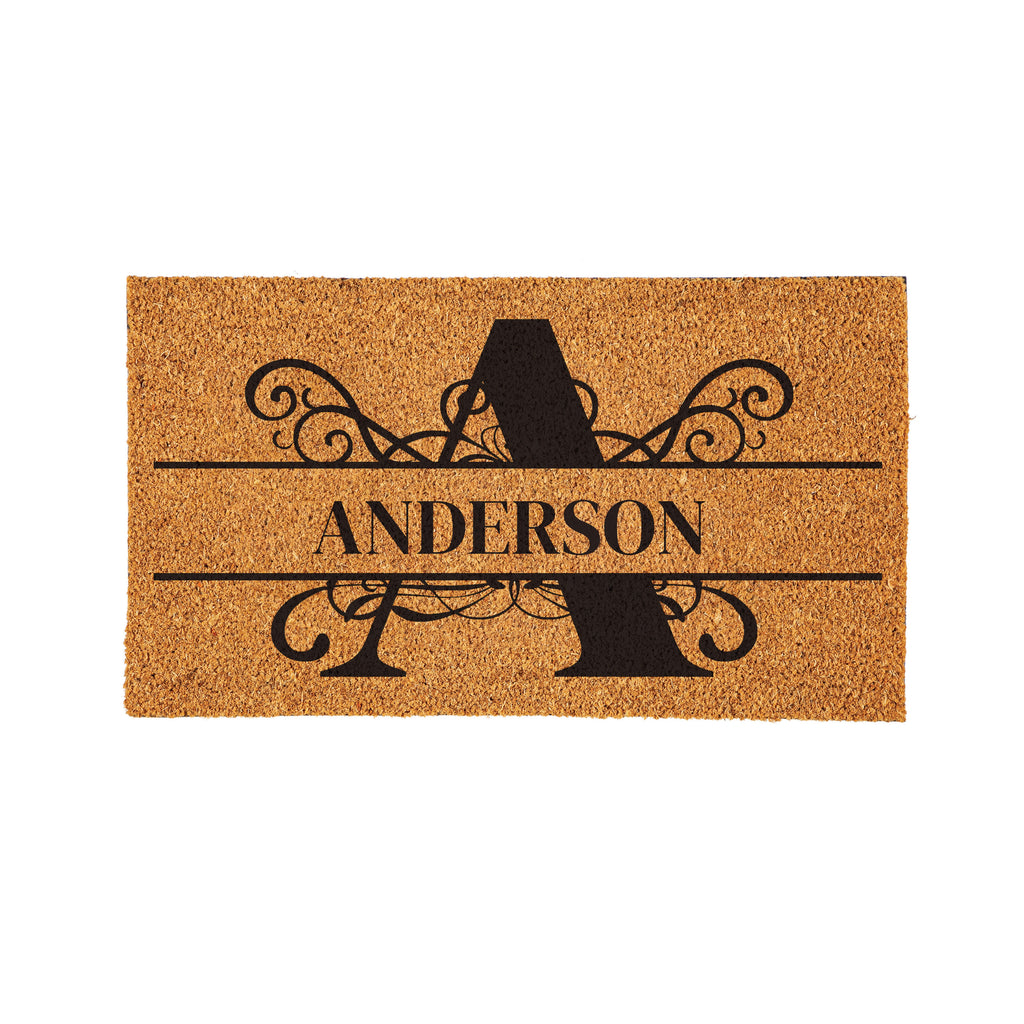 Personalized Scroll Monogram Coir Mat 18"x30", Slide 2 of 40