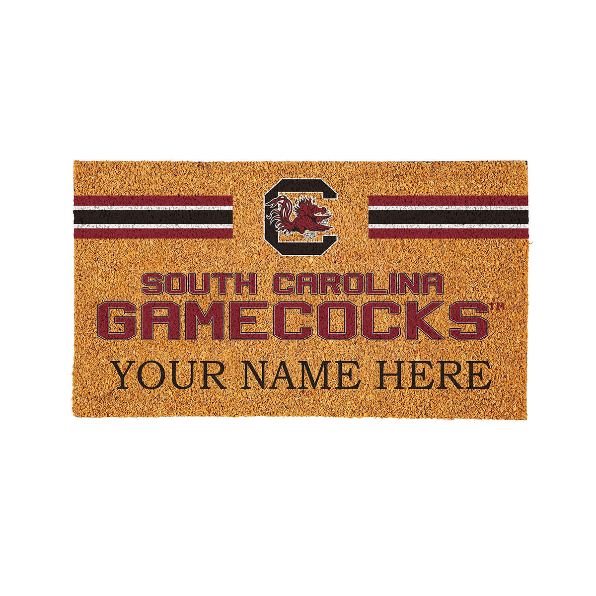 University of South Carolina Personalized Mat, Natural Coir with Color Logo, 30" x 18"