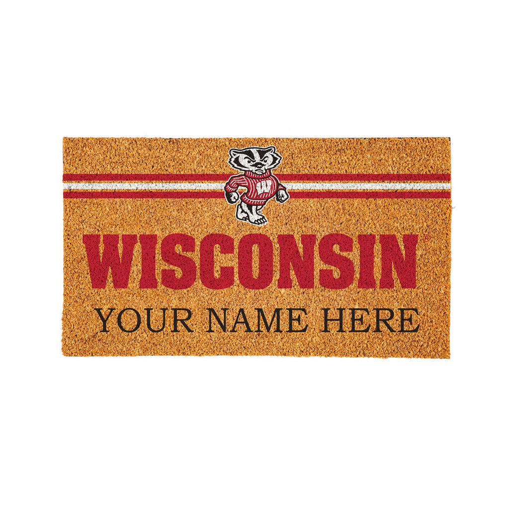 University of Wisconsin-Madison Personalized Mat, Natural Coir with Color Logo, 30" x 18", Slide 9 of 15