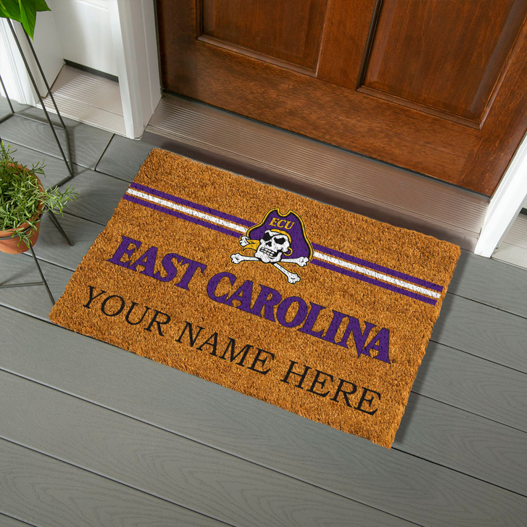 East Carolina University Personalized Mat, Natural Coir with Color Logo, 30" x 18", Slide 7 of 15