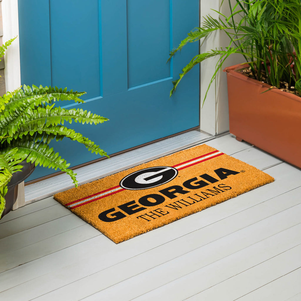 University of Georgia Personalized Mat, Natural Coir with Color Logo, 30" x 18", Slide 15 of 15