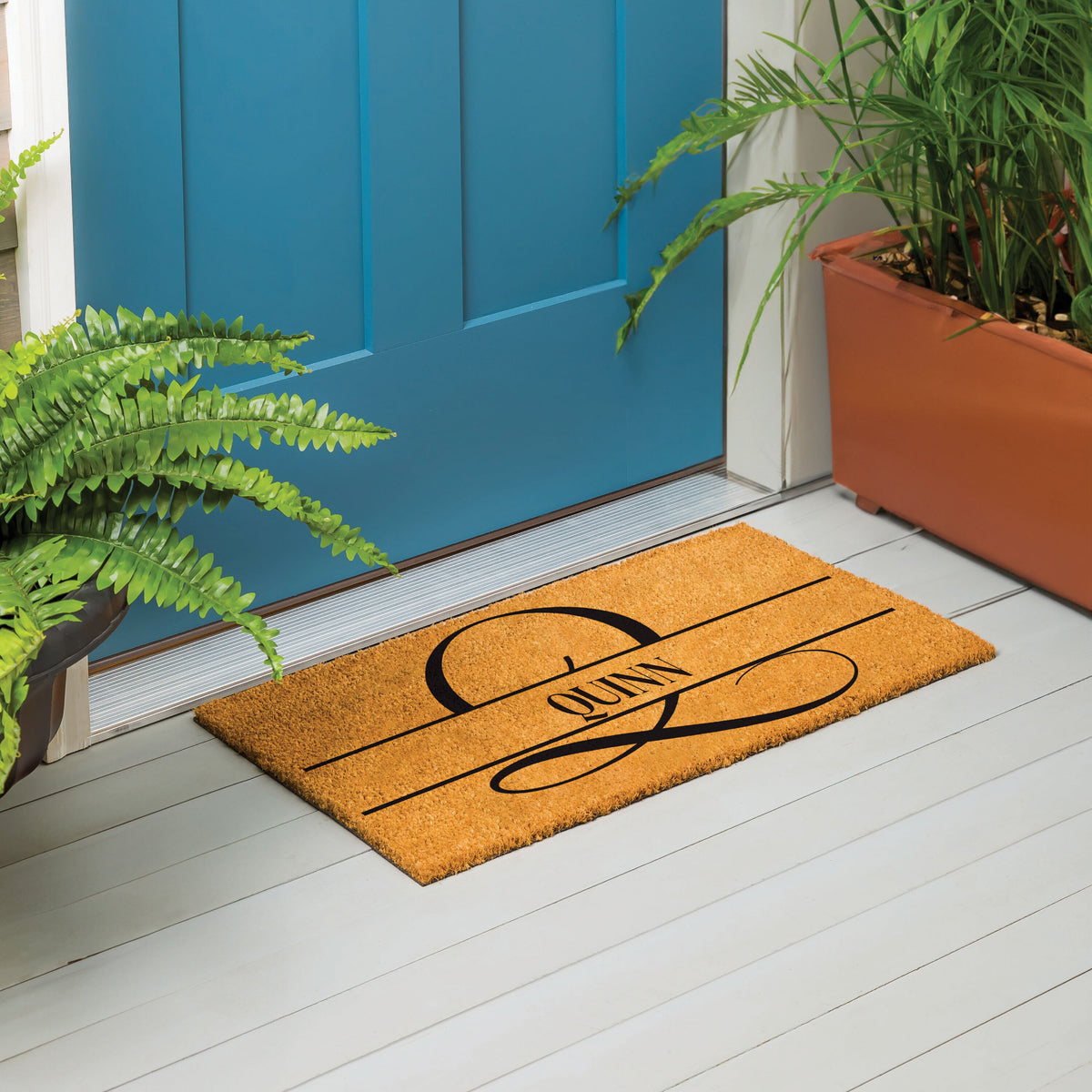 Modern Personalized Monogram Coir Mat 18"x30", Slide 18 of 40