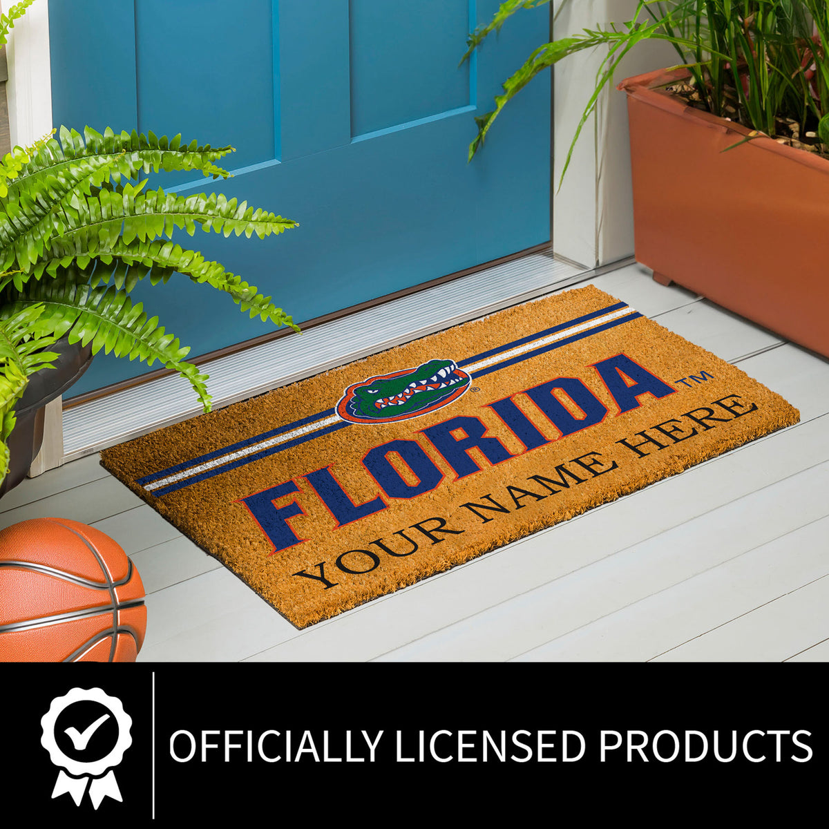 University of Florida Personalized Mat, Natural Coir with Color Logo, 30" x 18", Slide 8 of 15