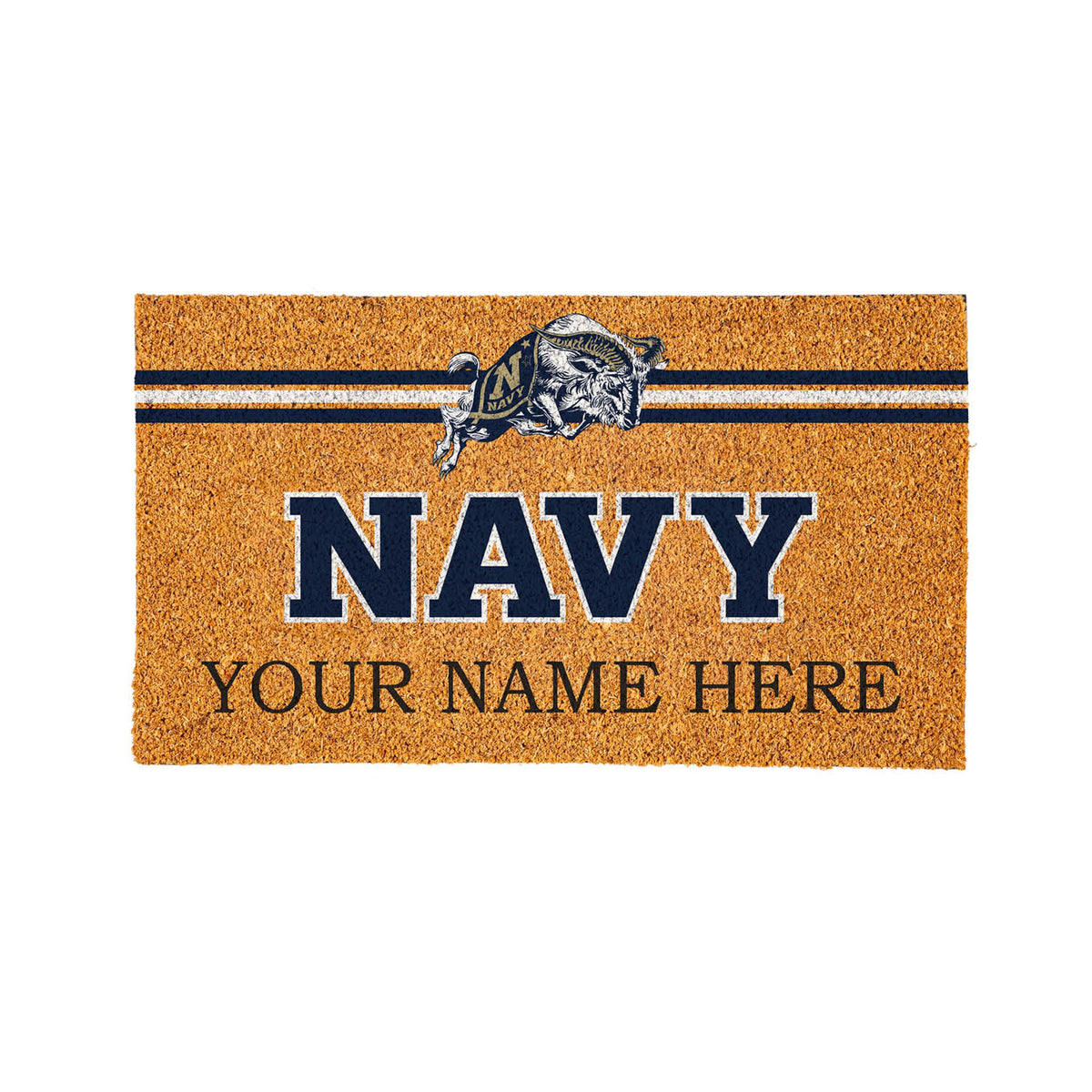 US Naval Academy Personalized Mat, Natural Coir with Color Logo, 30" x 18", Slide 15 of 15