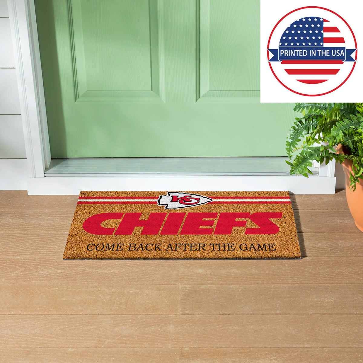 Kansas City Chiefs Personalized Mat, Natural Coir with Color Logo, 30" x 18", Slide 11 of 15