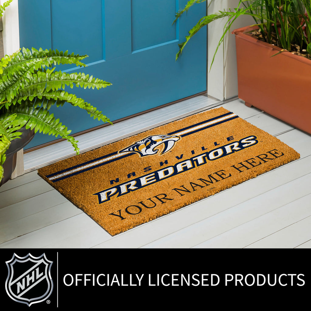 Nashville Predators Personalized Mat, Natural Coir with Color Logo, 30" x 18", Slide 5 of 15