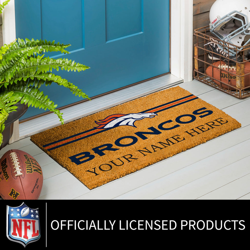 Denver Broncos Personalized Mat, Natural Coir with Color Logo, 30" x 18", Slide 7 of 15