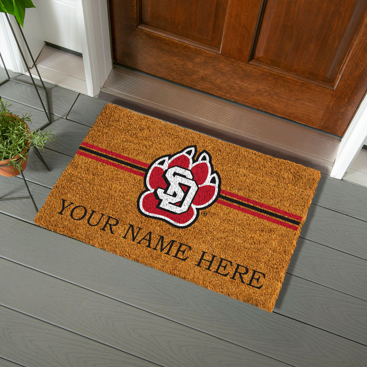University of South Dakota Personalized Mat, Natural Coir with Color Logo, 30" x 18", Slide 5 of 15