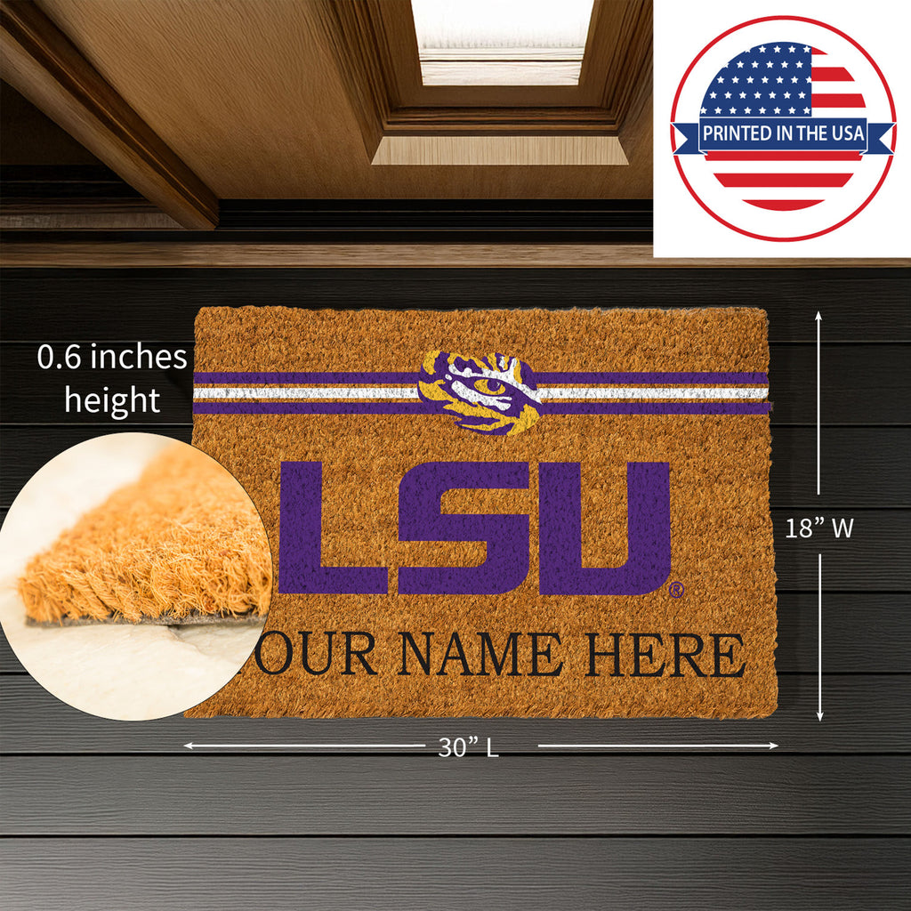 Louisiana State University Personalized Mat, Natural Coir with Color Logo, 30" x 18", Slide 7 of 15