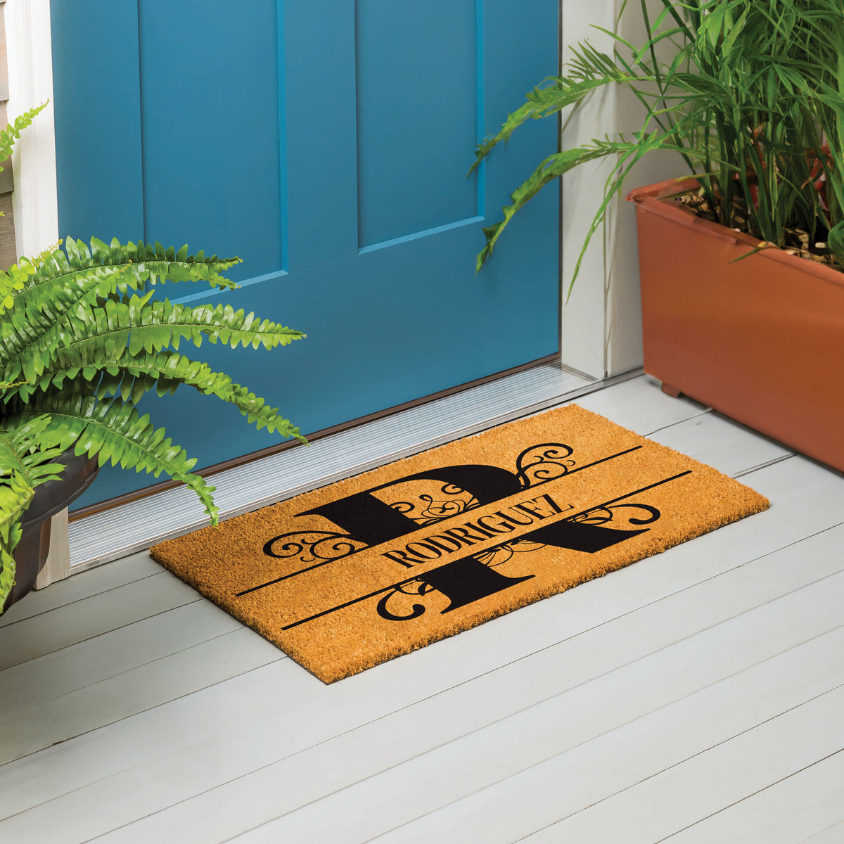 Personalized Scroll Monogram Coir Mat 18"x30", Slide 19 of 40